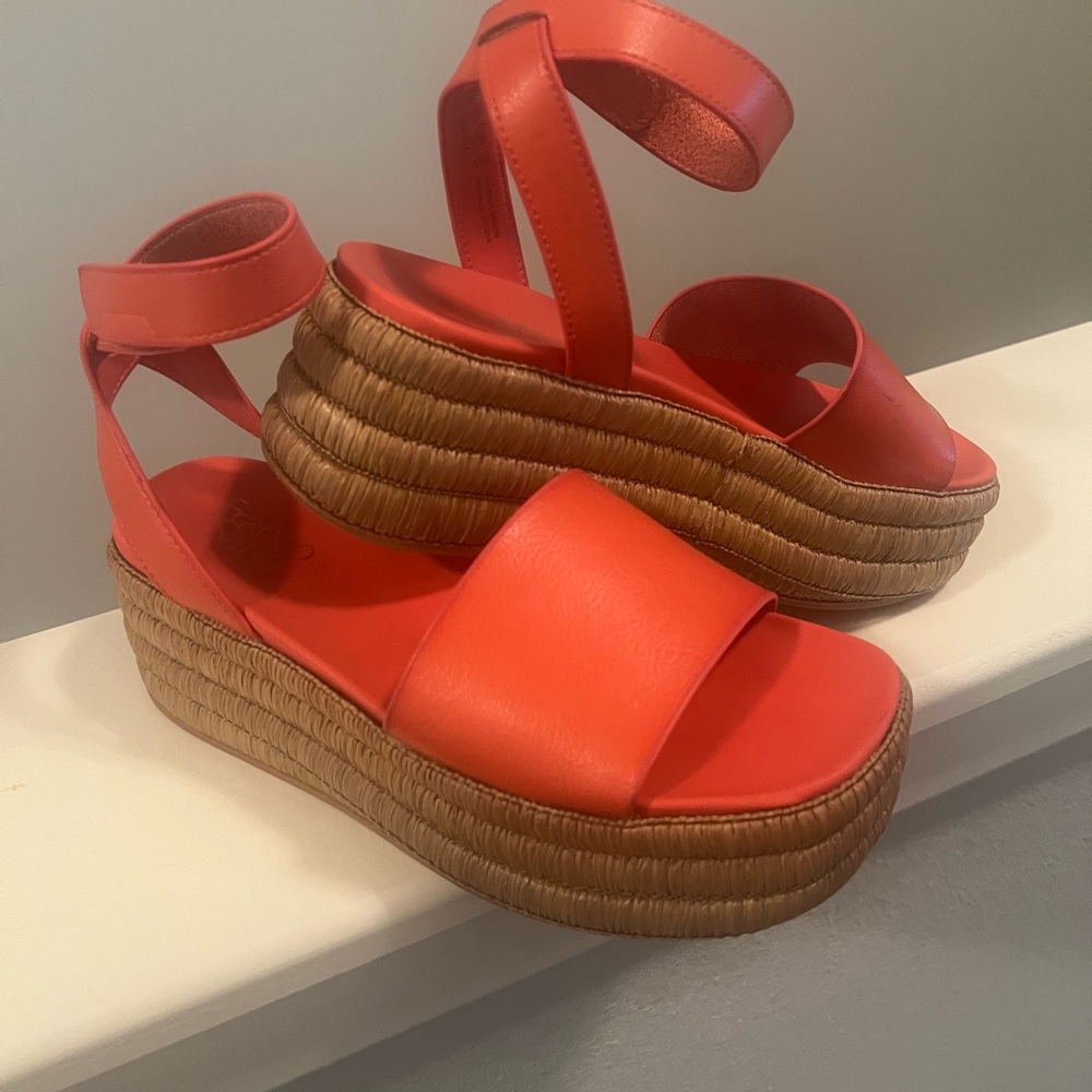 Franco Sarto Sienna Orange Platform Sandals